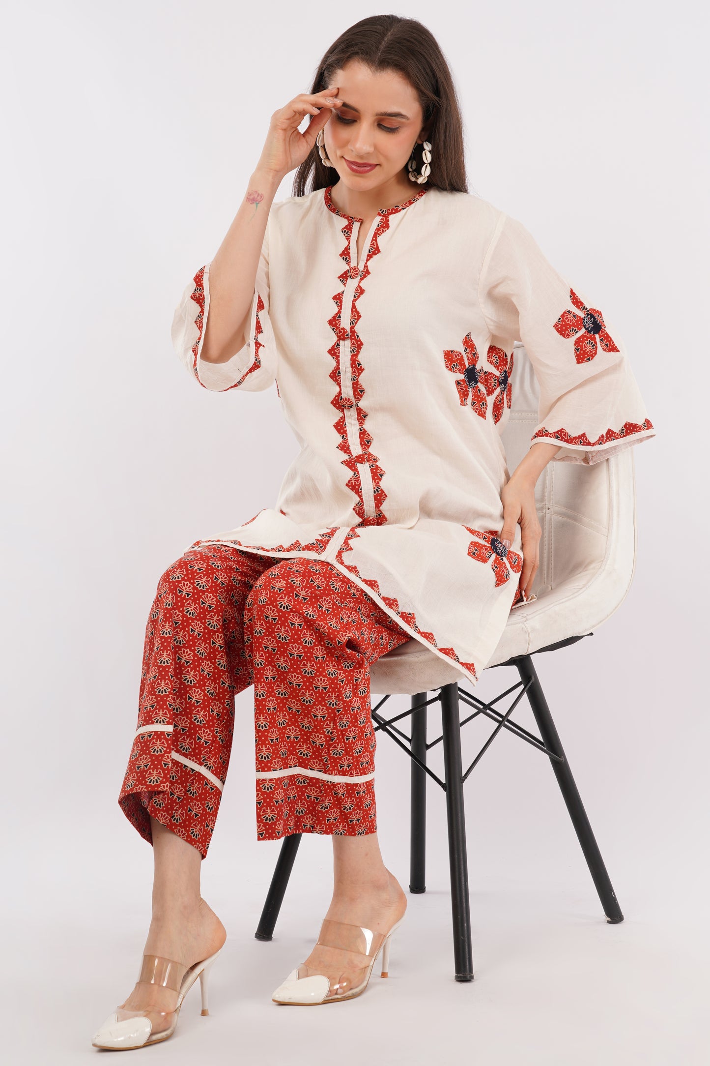 Block Tales - hand block print with patchwork