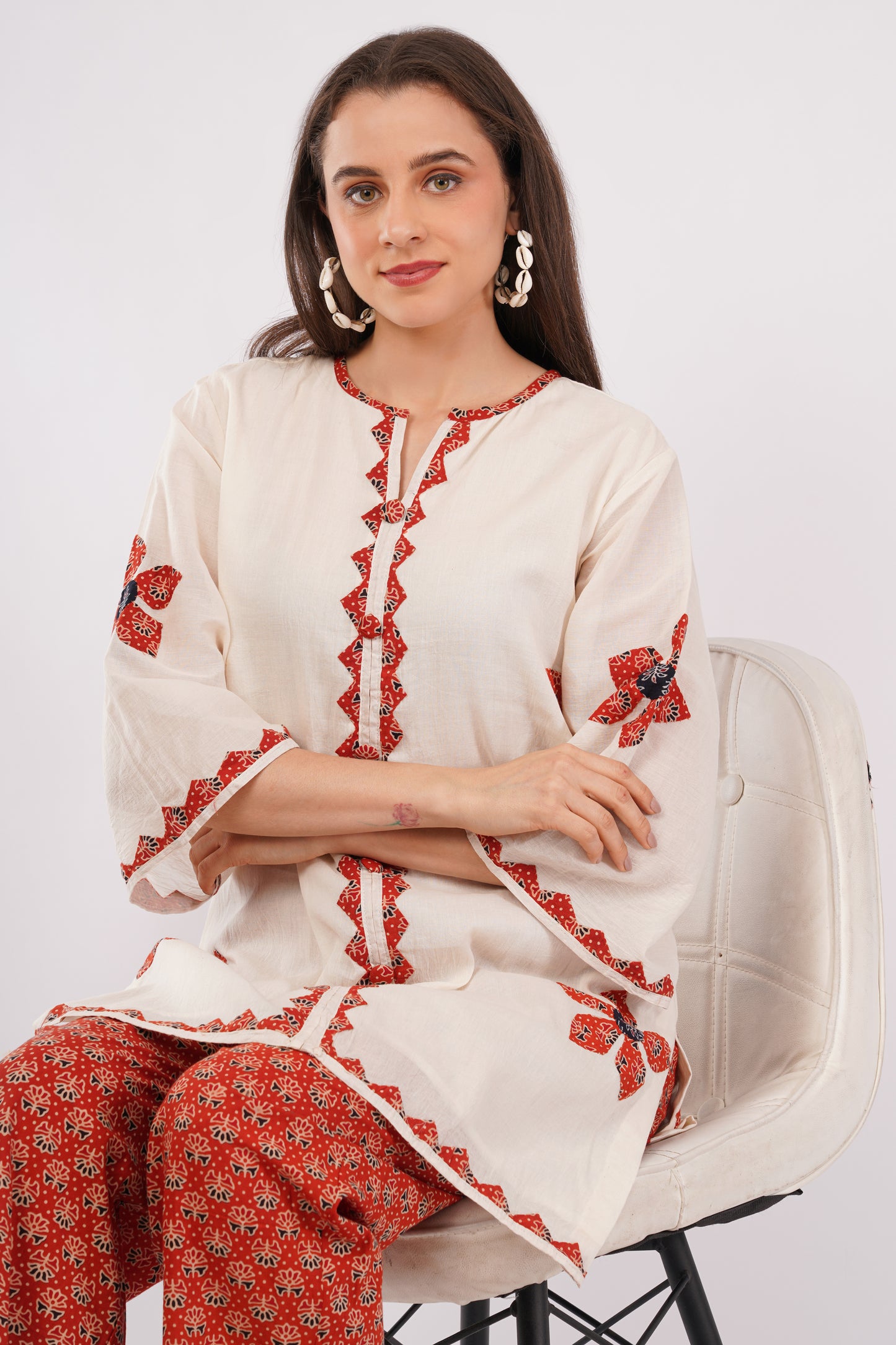 Block Tales - hand block print with patchwork