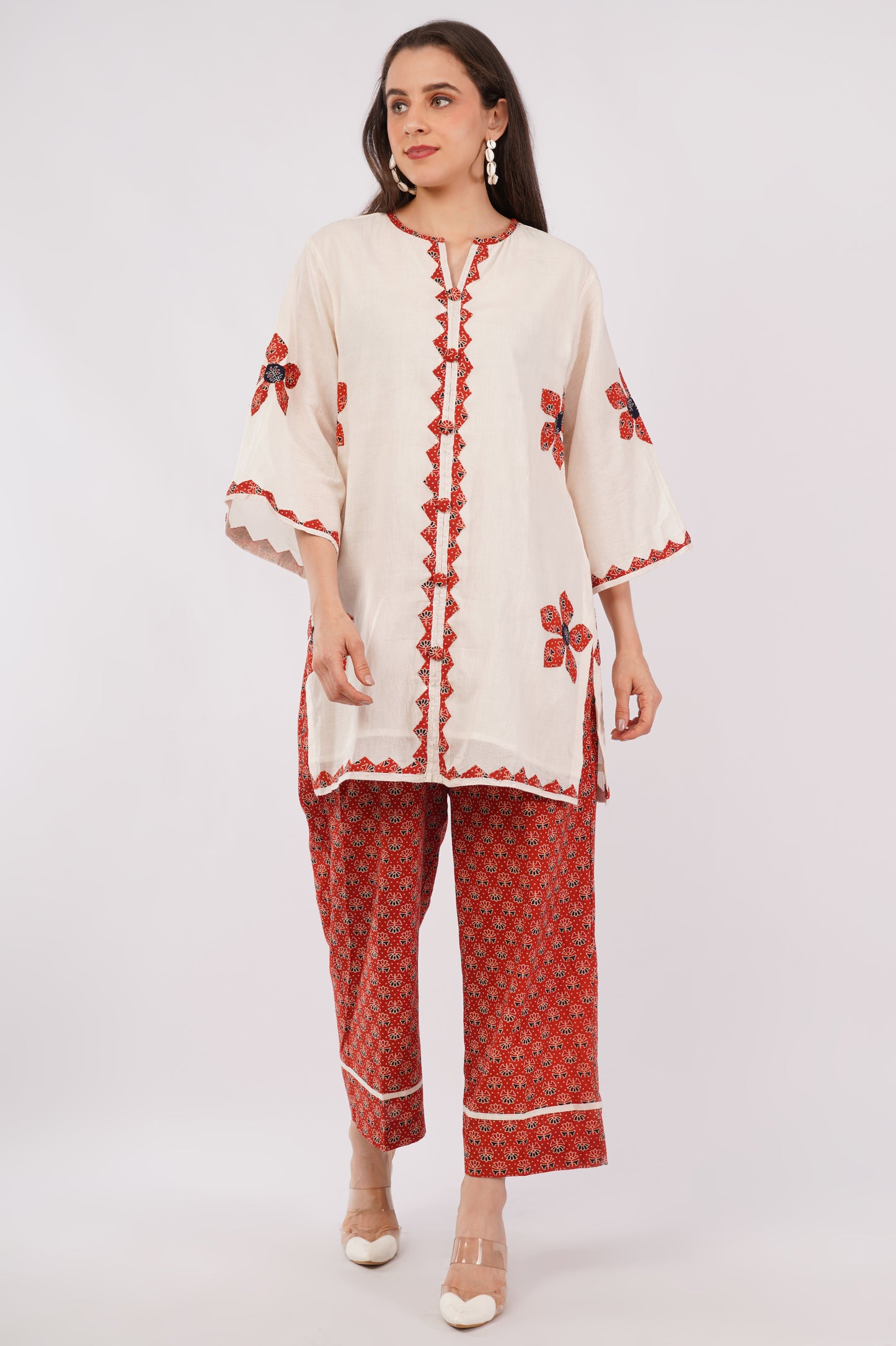 Block Tales - hand block print with patchwork